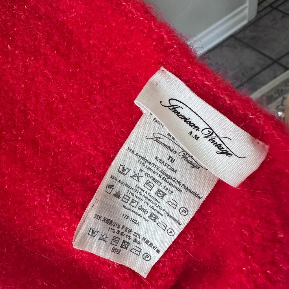 American vintage east red scarf pepper red - Picture 4 of 7